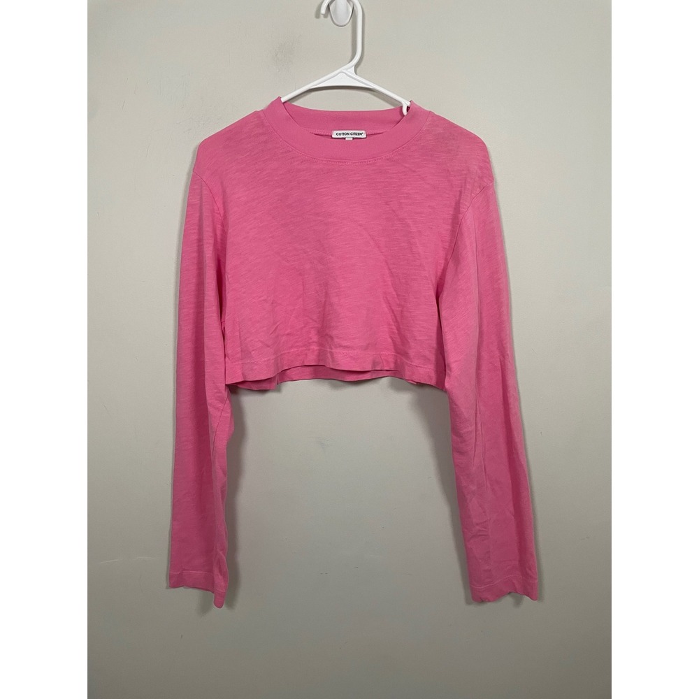 Cotton Citizen The Tokyo Crop Long Sleeve in Hot Pink Size XS Casual Essential